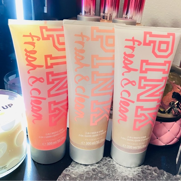 VS PINK 3-n-1 FRESH & CLEAN Body Scrub Wash Bundle NWT - Picture 11 of 11